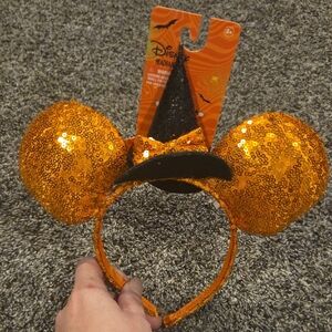 Disney Sparkling Orange and Black Witch Hat Headband
